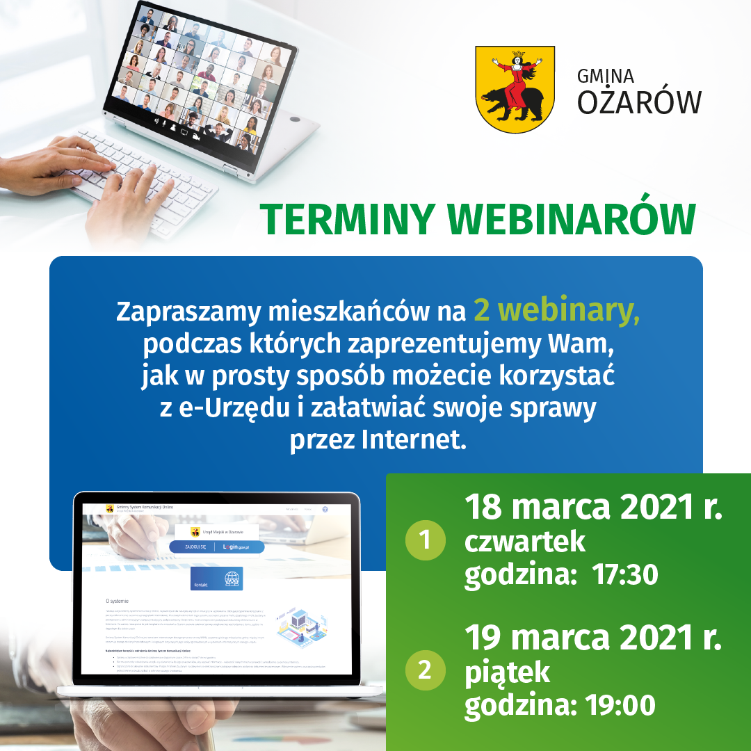 Terminy Webinarów e-Urząd